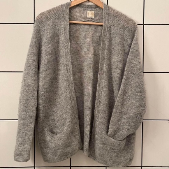 Des petits hauts | BABINE Grey Cardigan Alpaca + mohair - Picture 1 of 8